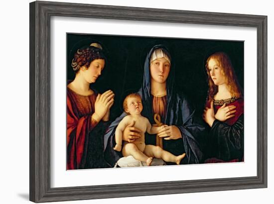 Virgin and Child with St. Catherine and Mary Magdalene, c.1500-Giovanni Bellini-Framed Giclee Print