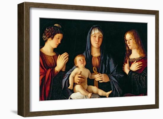 Virgin and Child with St. Catherine and Mary Magdalene, c.1500-Giovanni Bellini-Framed Giclee Print