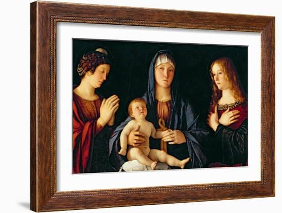 Virgin and Child with St. Catherine and Mary Magdalene, c.1500-Giovanni Bellini-Framed Giclee Print