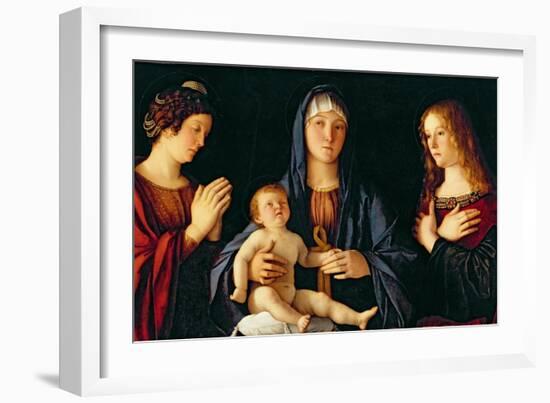 Virgin and Child with St. Catherine and Mary Magdalene, c.1500-Giovanni Bellini-Framed Giclee Print