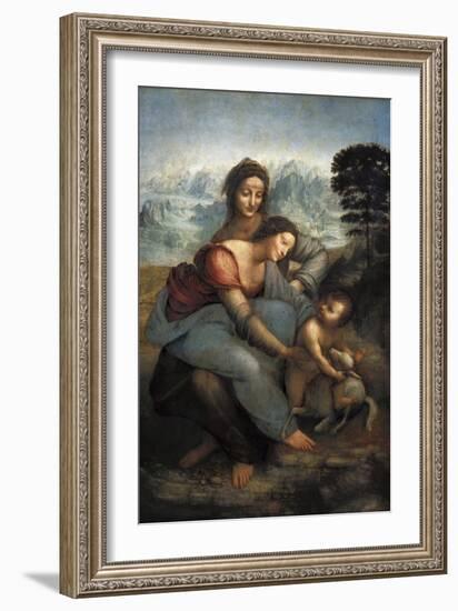 Virgin and Child with St-Leonardo da Vinci-Framed Premium Giclee Print