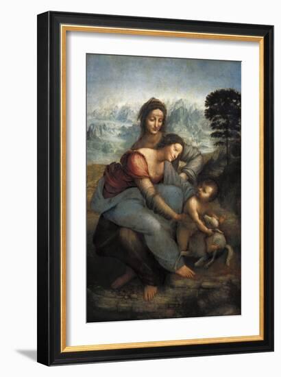 Virgin and Child with St-Leonardo da Vinci-Framed Premium Giclee Print