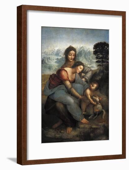 Virgin and Child with St-Leonardo da Vinci-Framed Art Print