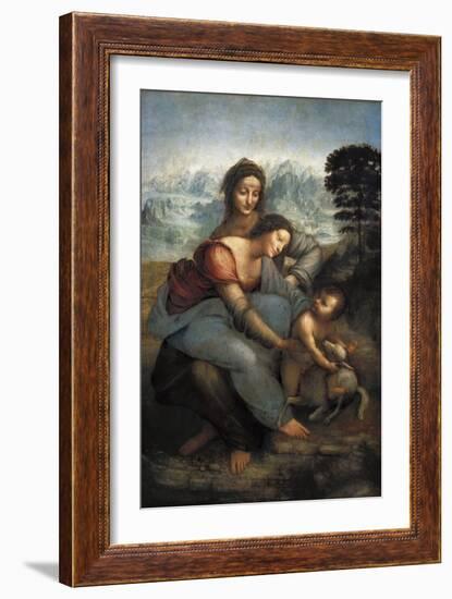 Virgin and Child with St-Leonardo da Vinci-Framed Art Print