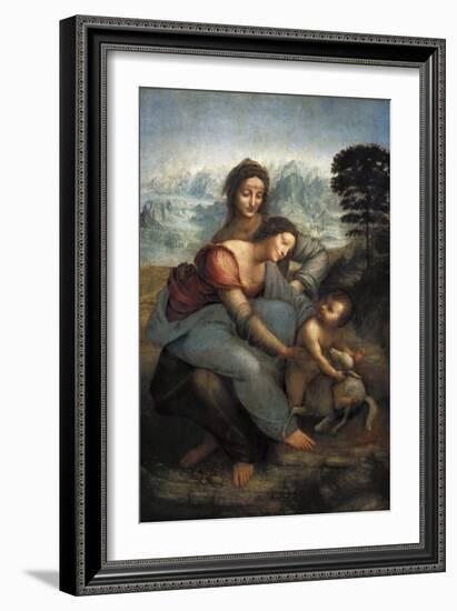 Virgin and Child with St-Leonardo da Vinci-Framed Art Print