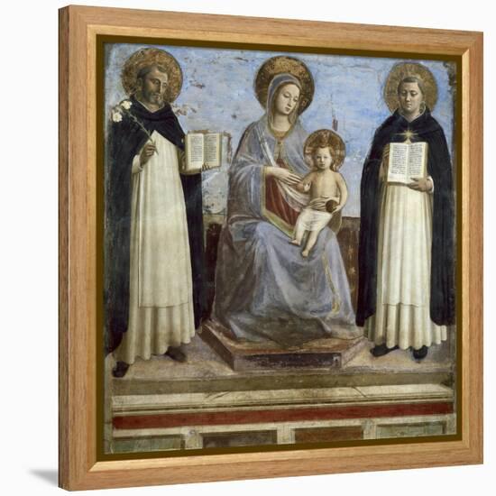 Virgin and Child with Sts. Dominic and Thomas Aquinas-Fra Angelico-Framed Stretched Canvas