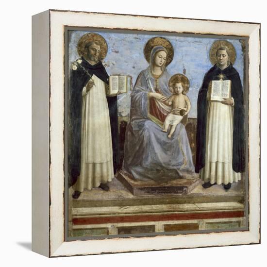 Virgin and Child with Sts. Dominic and Thomas Aquinas-Fra Angelico-Framed Stretched Canvas