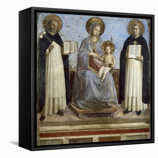 Virgin and Child with Sts. Dominic and Thomas Aquinas-Fra Angelico-Framed Stretched Canvas