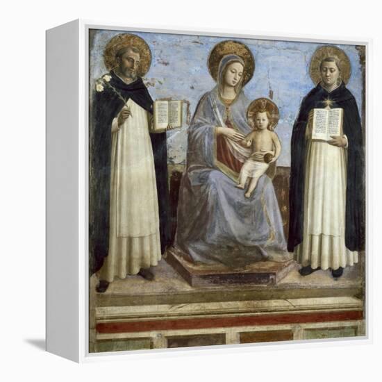 Virgin and Child with Sts. Dominic and Thomas Aquinas-Fra Angelico-Framed Stretched Canvas