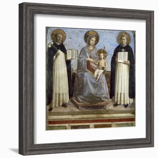 Virgin and Child with Sts. Dominic and Thomas Aquinas-Fra Angelico-Framed Art Print