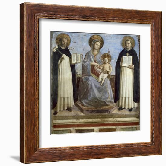 Virgin and Child with Sts. Dominic and Thomas Aquinas-Fra Angelico-Framed Art Print