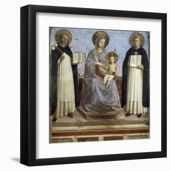 Virgin and Child with Sts. Dominic and Thomas Aquinas-Fra Angelico-Framed Art Print