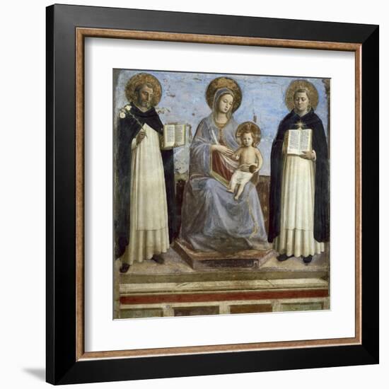 Virgin and Child with Sts. Dominic and Thomas Aquinas-Fra Angelico-Framed Art Print