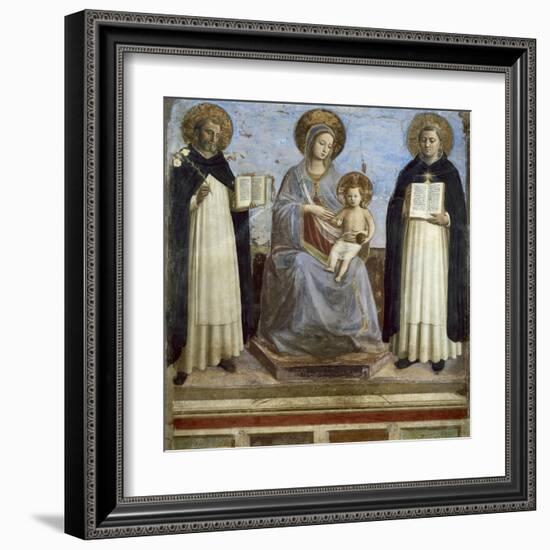 Virgin and Child with Sts. Dominic and Thomas Aquinas-Fra Angelico-Framed Art Print