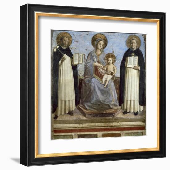 Virgin and Child with Sts. Dominic and Thomas Aquinas-Fra Angelico-Framed Art Print