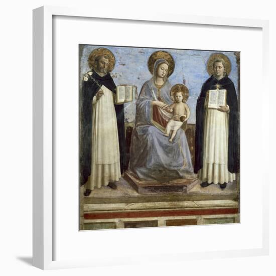 Virgin and Child with Sts. Dominic and Thomas Aquinas-Fra Angelico-Framed Art Print