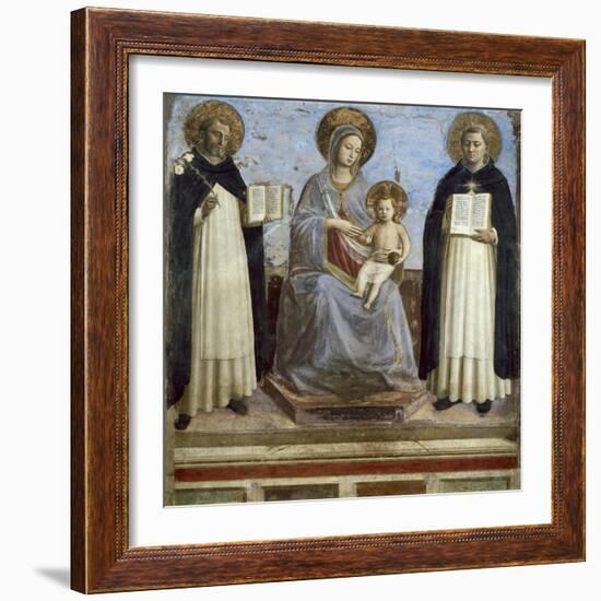 Virgin and Child with Sts. Dominic and Thomas Aquinas-Fra Angelico-Framed Art Print