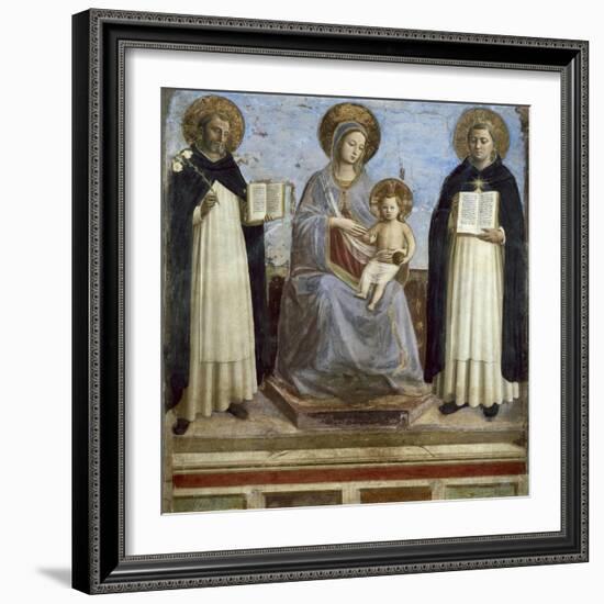 Virgin and Child with Sts. Dominic and Thomas Aquinas-Fra Angelico-Framed Art Print