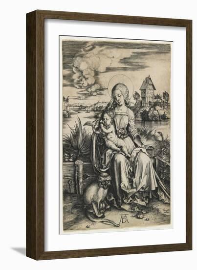 Virgin and Child with the Monkey, C. 1498-Albrecht Dürer-Framed Giclee Print