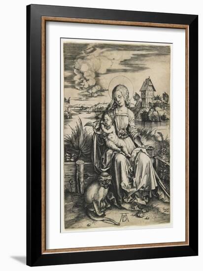 Virgin and Child with the Monkey, C. 1498-Albrecht Dürer-Framed Giclee Print