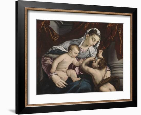 Virgin and Child with the Young Saint John the Baptist, 1560/65-Jacopo Bassano-Framed Giclee Print