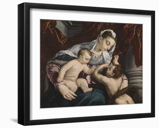 Virgin and Child with the Young Saint John the Baptist, 1560/65-Jacopo Bassano-Framed Giclee Print