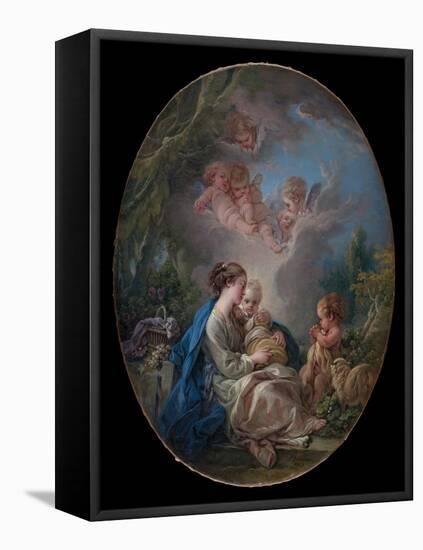 Virgin and Child with the Young Saint John the Baptist and Angels, 1765-Francois Boucher-Framed Premier Image Canvas