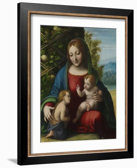 Virgin and Child with the Young Saint John the Baptist, C.1515-Correggio-Framed Giclee Print