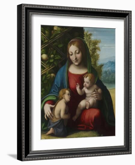 Virgin and Child with the Young Saint John the Baptist, C.1515-Correggio-Framed Giclee Print