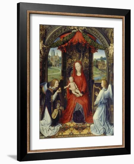 Virgin and Child with Two Angels-Hans Memling-Framed Giclee Print