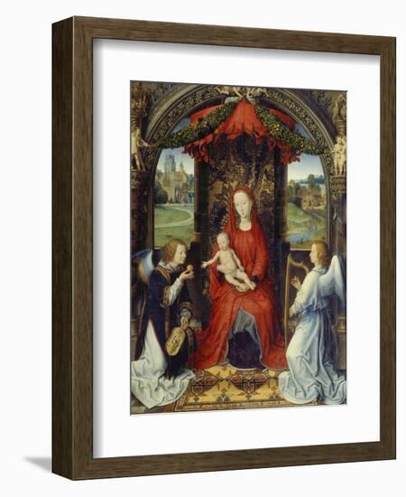 Virgin and Child with Two Angels-Hans Memling-Framed Giclee Print