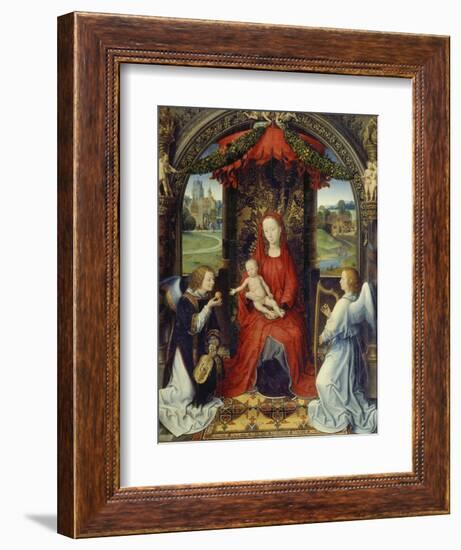 Virgin and Child with Two Angels-Hans Memling-Framed Giclee Print