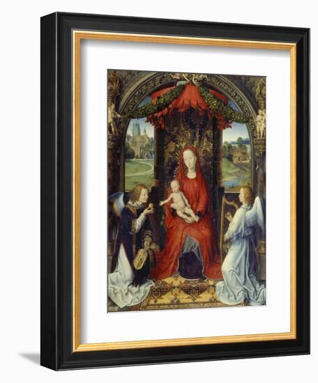 Virgin and Child with Two Angels-Hans Memling-Framed Giclee Print