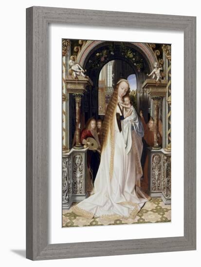 Virgin and Infant with Three Angels-Quentin Metsys-Framed Giclee Print