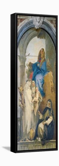 Virgin Appearing to St Catherine of Siena, Rosa of Lima and Agnes of Montepulciano-Giambattista Tiepolo-Framed Premier Image Canvas