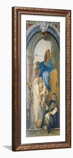 Virgin Appearing to St Catherine of Siena, Rosa of Lima and Agnes of Montepulciano-Giambattista Tiepolo-Framed Giclee Print