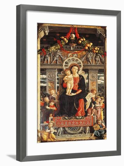 Virgin Enthroned, Detail from Central Part of San Zeno Altarpiece-Andrea Mantegna-Framed Giclee Print