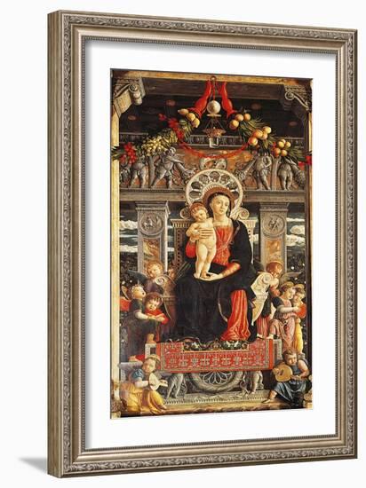 Virgin Enthroned, Detail from Central Part of San Zeno Altarpiece-Andrea Mantegna-Framed Giclee Print