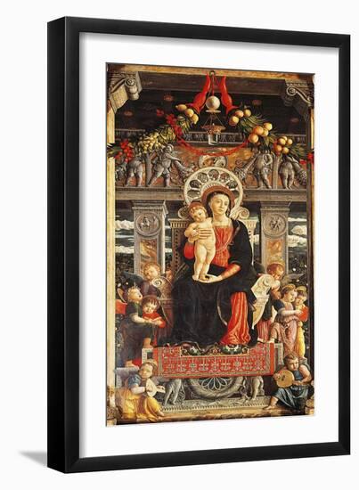 Virgin Enthroned, Detail from Central Part of San Zeno Altarpiece-Andrea Mantegna-Framed Giclee Print