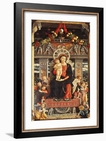 Virgin Enthroned, Detail from Central Part of San Zeno Altarpiece-Andrea Mantegna-Framed Giclee Print