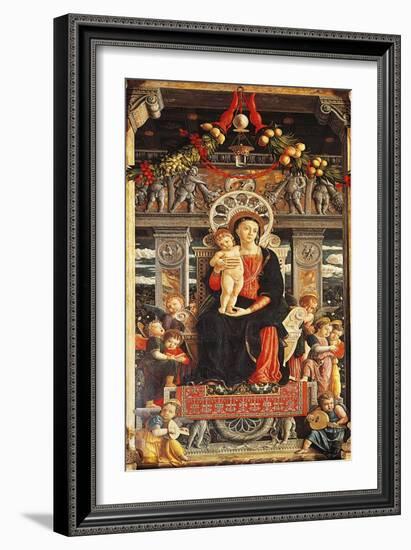 Virgin Enthroned, Detail from Central Part of San Zeno Altarpiece-Andrea Mantegna-Framed Giclee Print