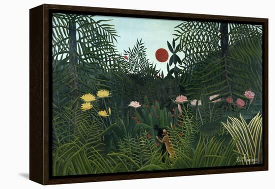 Virgin Forest with Setting Sun, C. 1910-Henri Rousseau-Framed Premier Image Canvas