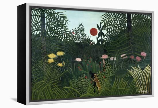 Virgin Forest with Setting Sun, C. 1910-Henri Rousseau-Framed Premier Image Canvas