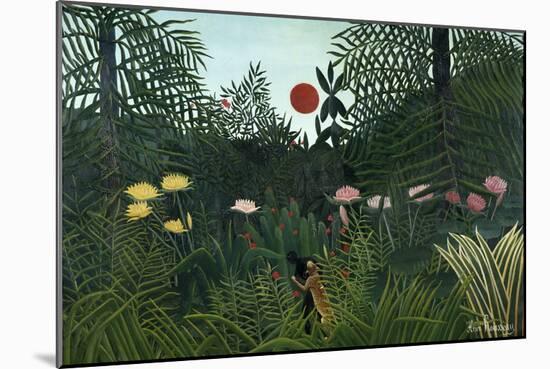 Virgin Forest with Setting Sun, C. 1910-Henri Rousseau-Mounted Giclee Print