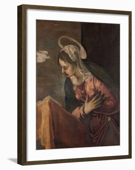 Virgin from the Annunciation to the Virgin, 1560-85-Jacopo Robusti Tintoretto-Framed Giclee Print