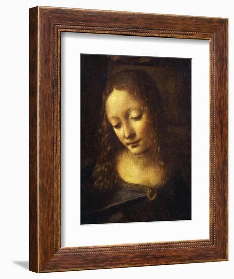 Virgin, from the Virgin of the Rocks, 1483-86, Detail-Leonardo da Vinci-Framed Giclee Print