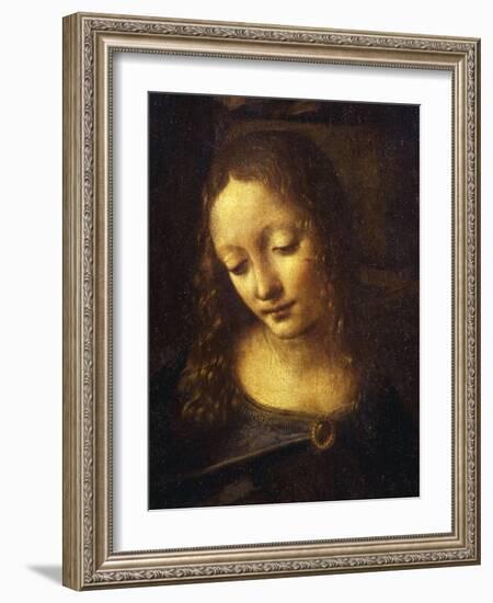 Virgin, from the Virgin of the Rocks, 1483-86, Detail-Leonardo da Vinci-Framed Giclee Print