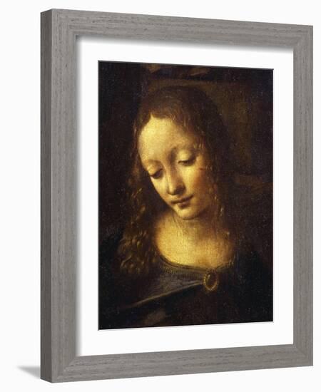 Virgin, from the Virgin of the Rocks, 1483-86, Detail-Leonardo da Vinci-Framed Giclee Print