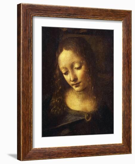 Virgin, from the Virgin of the Rocks, 1483-86, Detail-Leonardo da Vinci-Framed Giclee Print