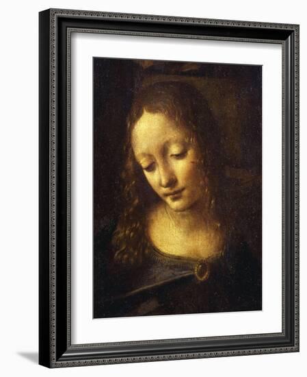 Virgin, from the Virgin of the Rocks, 1483-86, Detail-Leonardo da Vinci-Framed Giclee Print